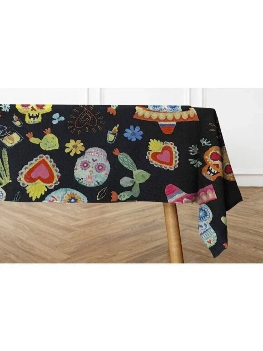 Osadia Handmade Dia de Muertos Mexican Tablecloth - Yellow trim